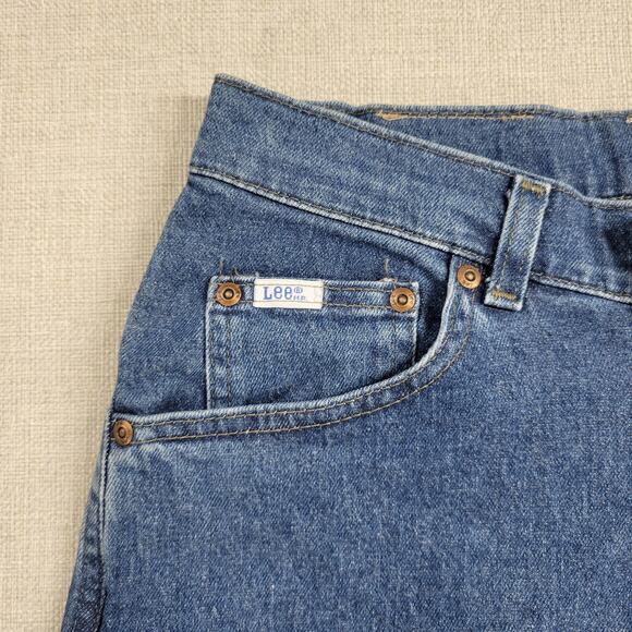 Lee Womens Jeans 10P Denim Blue Slim Fit Low Rise Tapered Leg Stretch Button NEW - Picture 7 of 12